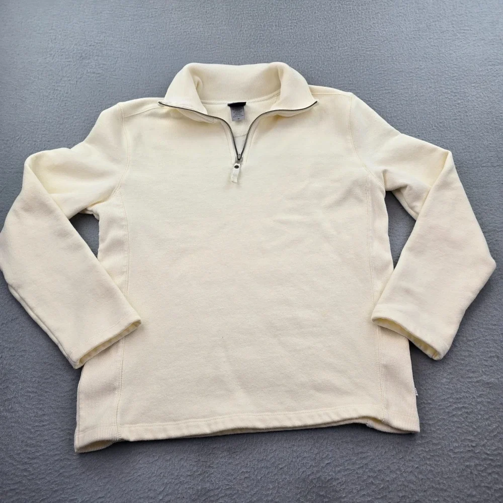 C9 by Champion Sweater Mens Medium Beige Cotton Stretch Tight Knit Quarter Zip